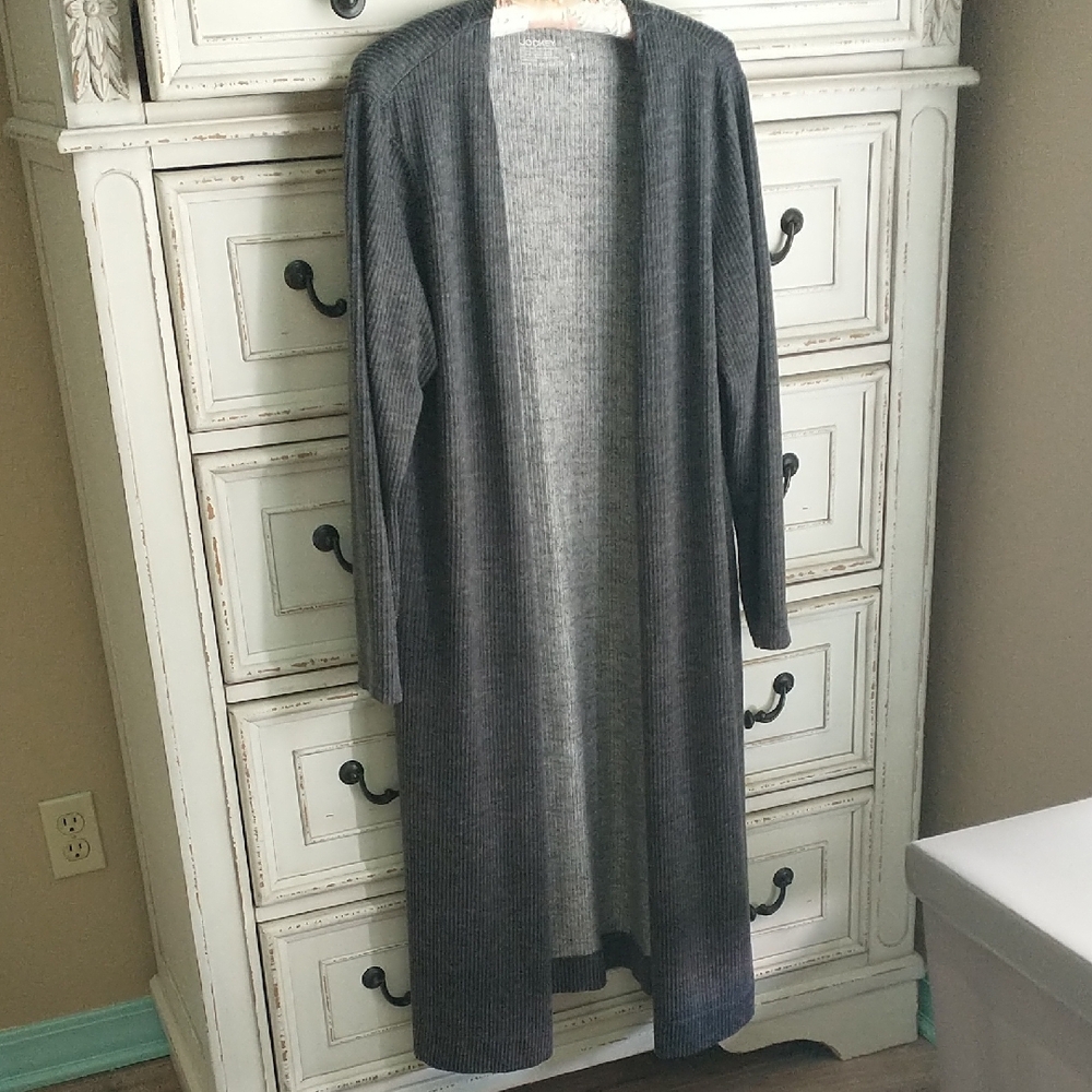 Jockey Gray Long Cardigan Wrap, Excellent Condition, Lg